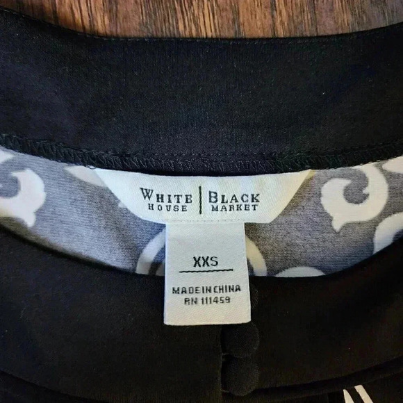 White House Black Market Black Womens Size XXS 3/4 Sleeves Dress WHBM Stretchy - Picture 3 of 6